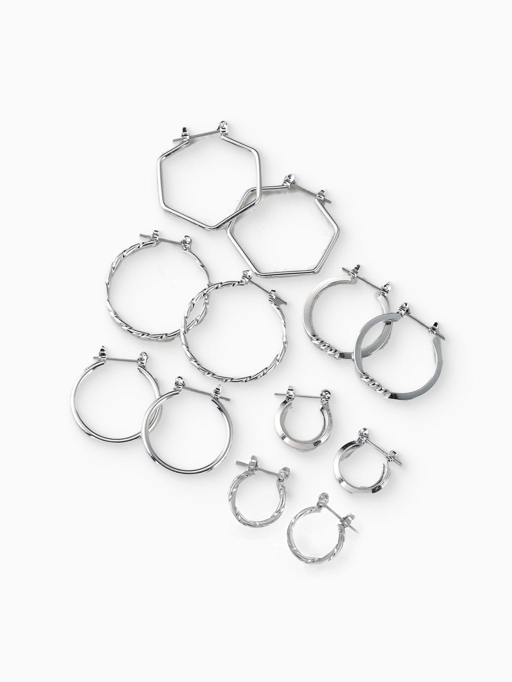 Essentials Multi Ear Hoop Earrings, 6 Pack