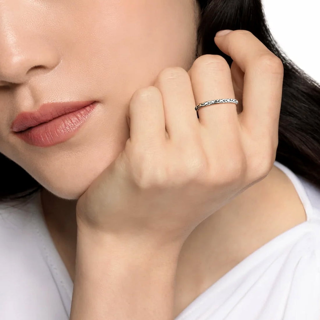925 Sterling Celtic Knot Band Ring, 2MM Thin Vintage Finger Thumb Ring for Women