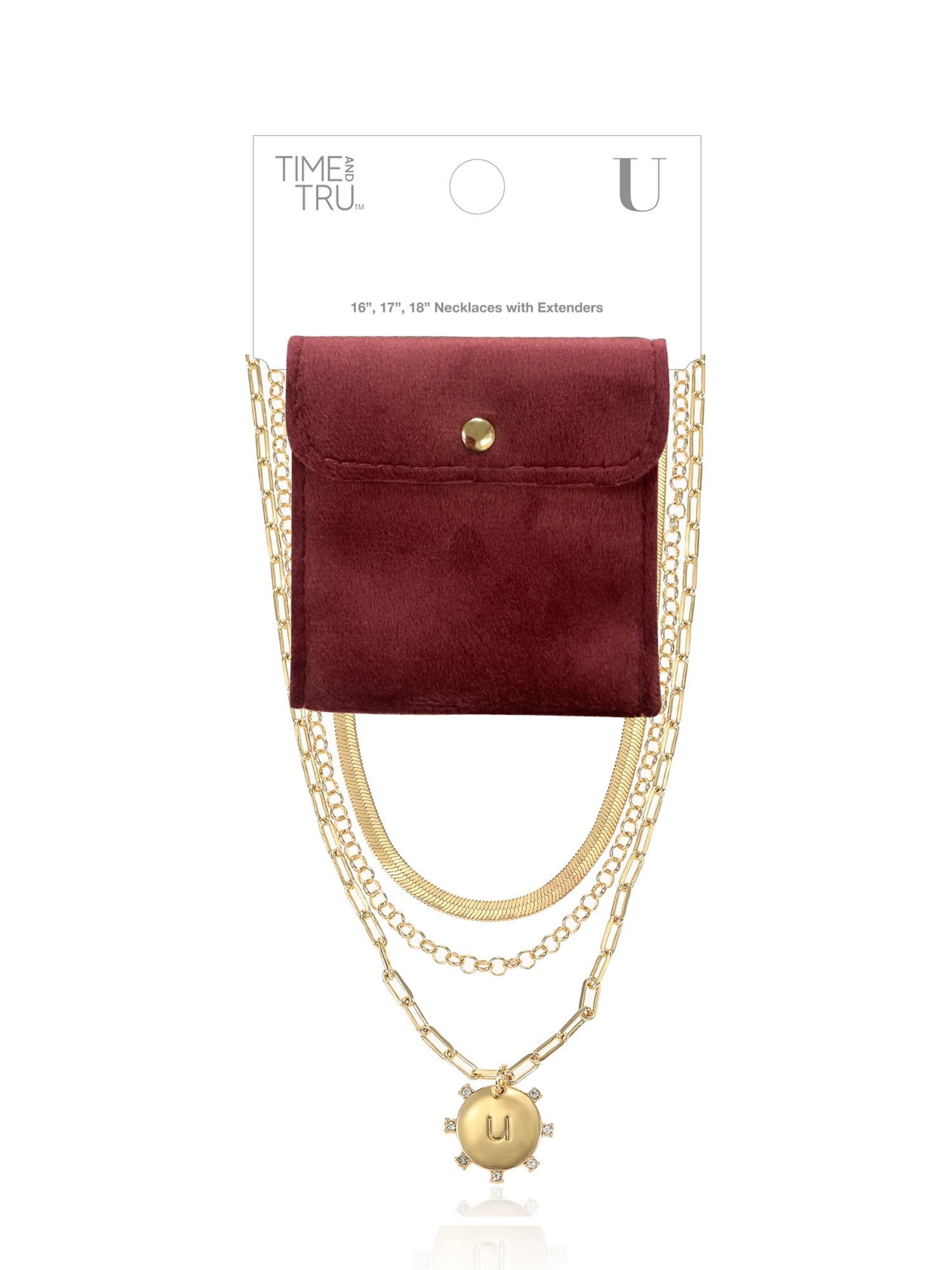 Goldtone Necklace, 3 Piece, Initial J