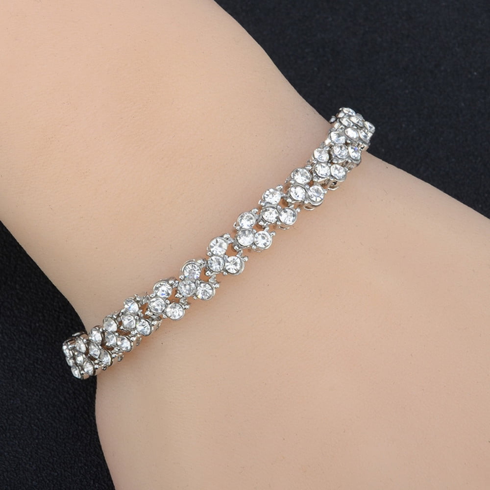 Women's Tennis Bracelets Luxury Slender Rose Plated Bracelet with Cubic Zirconia Bracelet Jewelry Gifts for Her