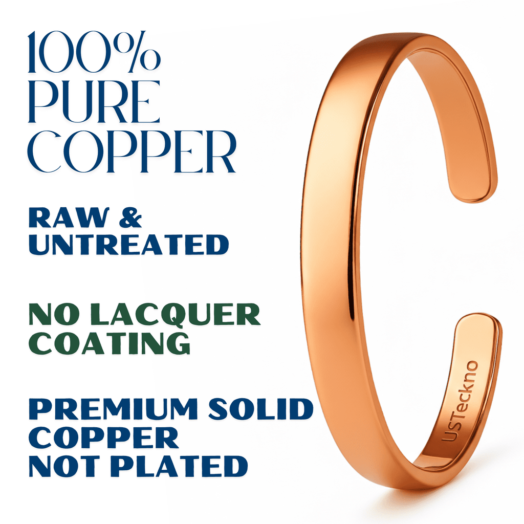 Hand Forged Unisex 100% Copper Bracelet. Made with Solid High Gauge Copper and Health benefits. Enhance your well-being in style!