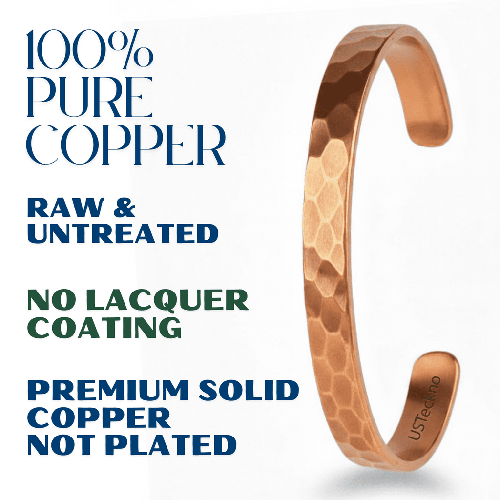 Hand Forged Unisex 100% Copper Bracelet. Made with Solid High Gauge Copper and Health benefits. Enhance your well-being in style!