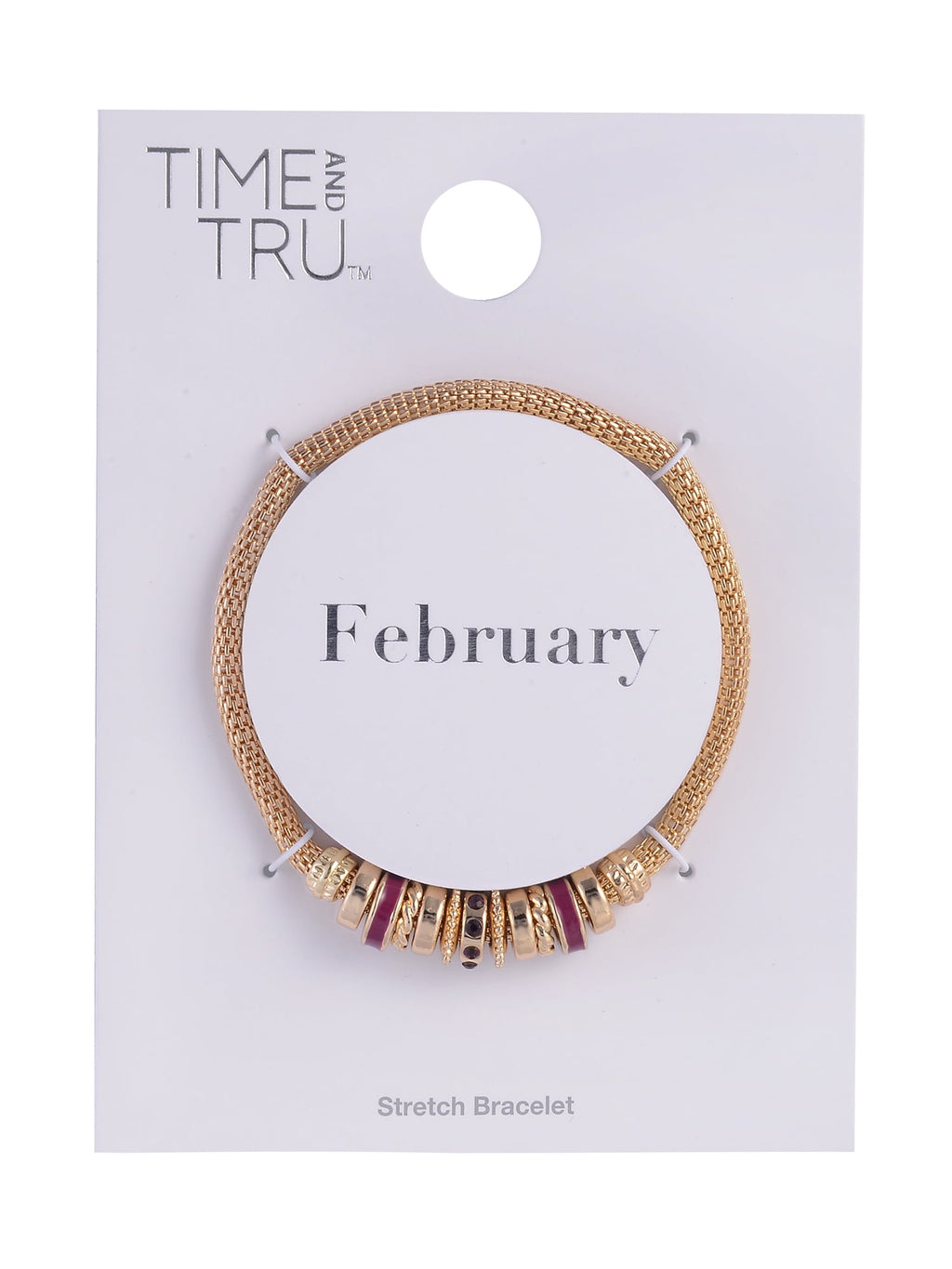 Goldtone Chain with Amethyst "February" Bracelet