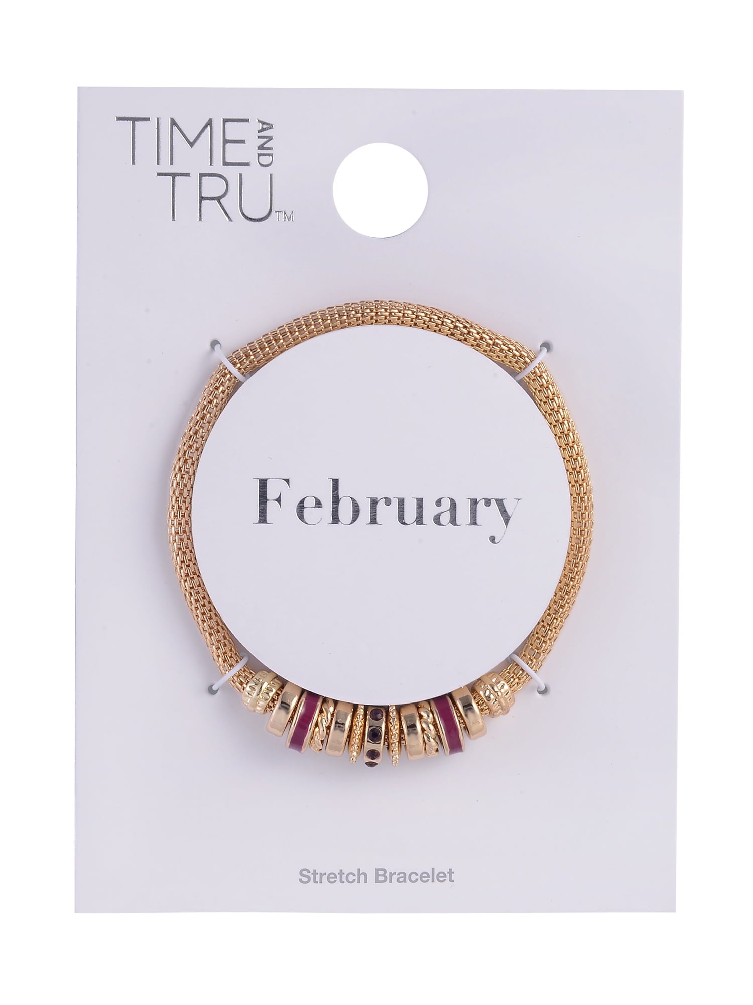Goldtone Chain with Amethyst "February" Bracelet