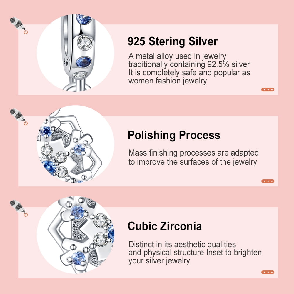 925 Sterling Charm for Bracelets Four Leaf Clover Lucky OpenWork Bead Charm Women Bracelet Charm