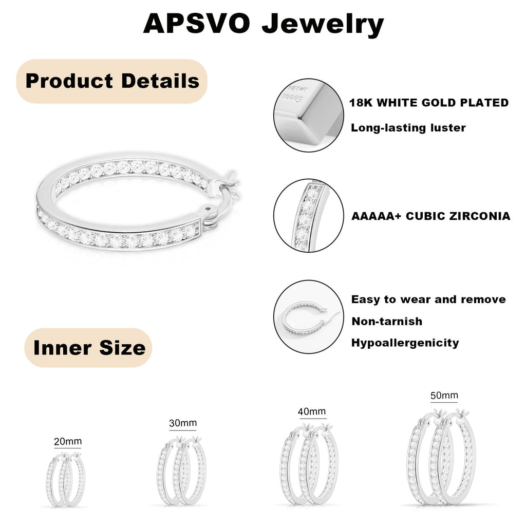 4 Pairs Hoop Earrings for Women CZ Small Huggie Cartilage Post Hypoallergenic Earrings Set for Multiple Piercing Valentines Day Jewelry Gifts Her Teen Mom Wife Lady Adults Ideas