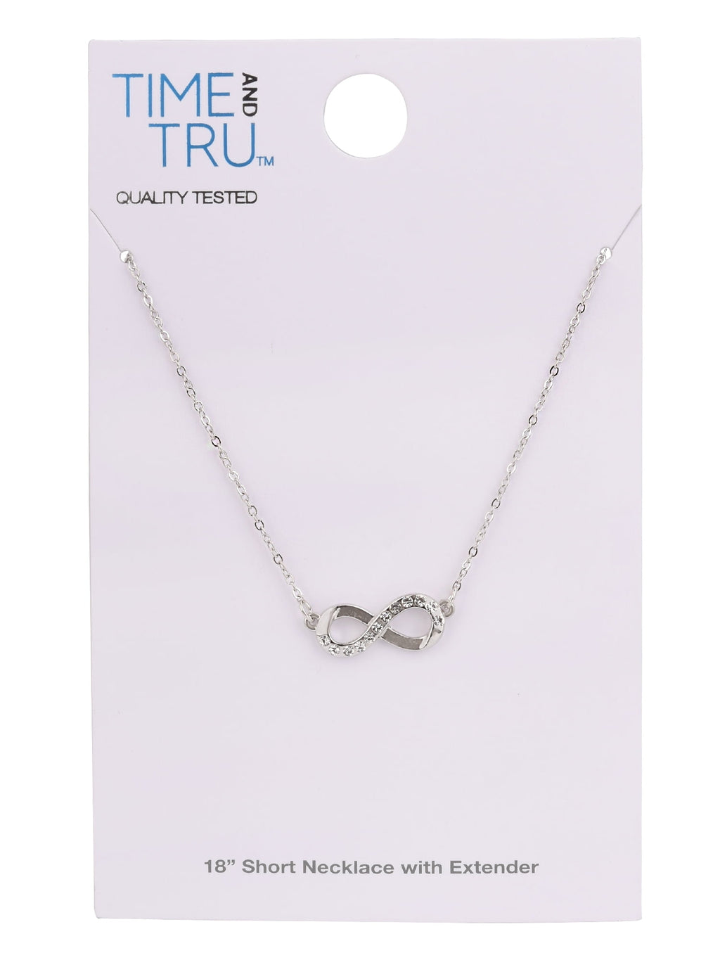 Adult Women's Tone Infinity Crystal Metal Pendant Necklace