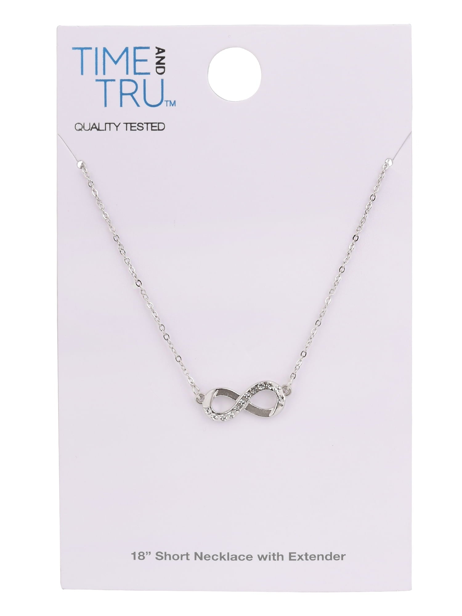 Adult Women's Tone Infinity Crystal Metal Pendant Necklace