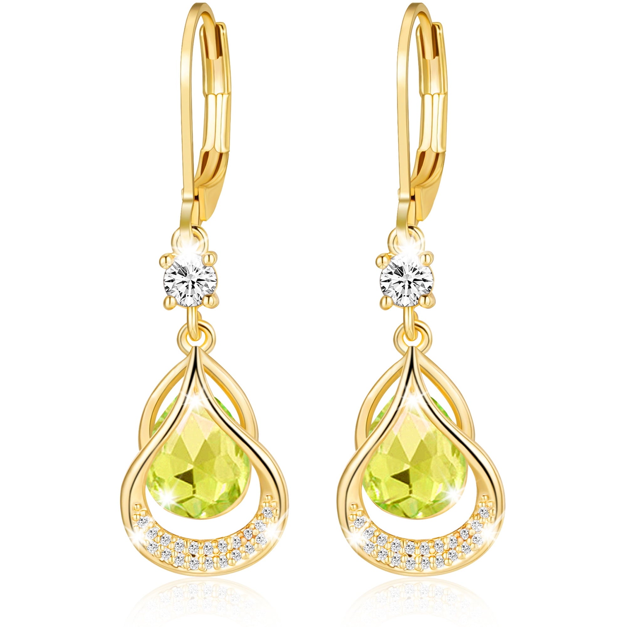 18K White Plated Drop Earrings for Women Girls Hypoallergenic S925 Sterling Post April Earrings with CZ Easter Basket Stuffers Jewelry Gifts Teen Adults Kids