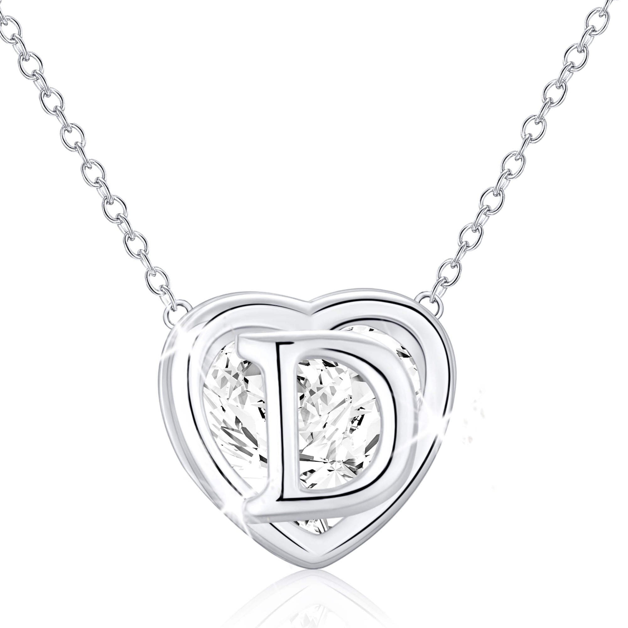 S925 Sterling Plated Heart Initial Necklaces for Women Girls CZ Letter J Pendant Chain Easter Basket Stuffers Jewelry Gifts Teen Her Mom Wife Adults Kids Age Ideas