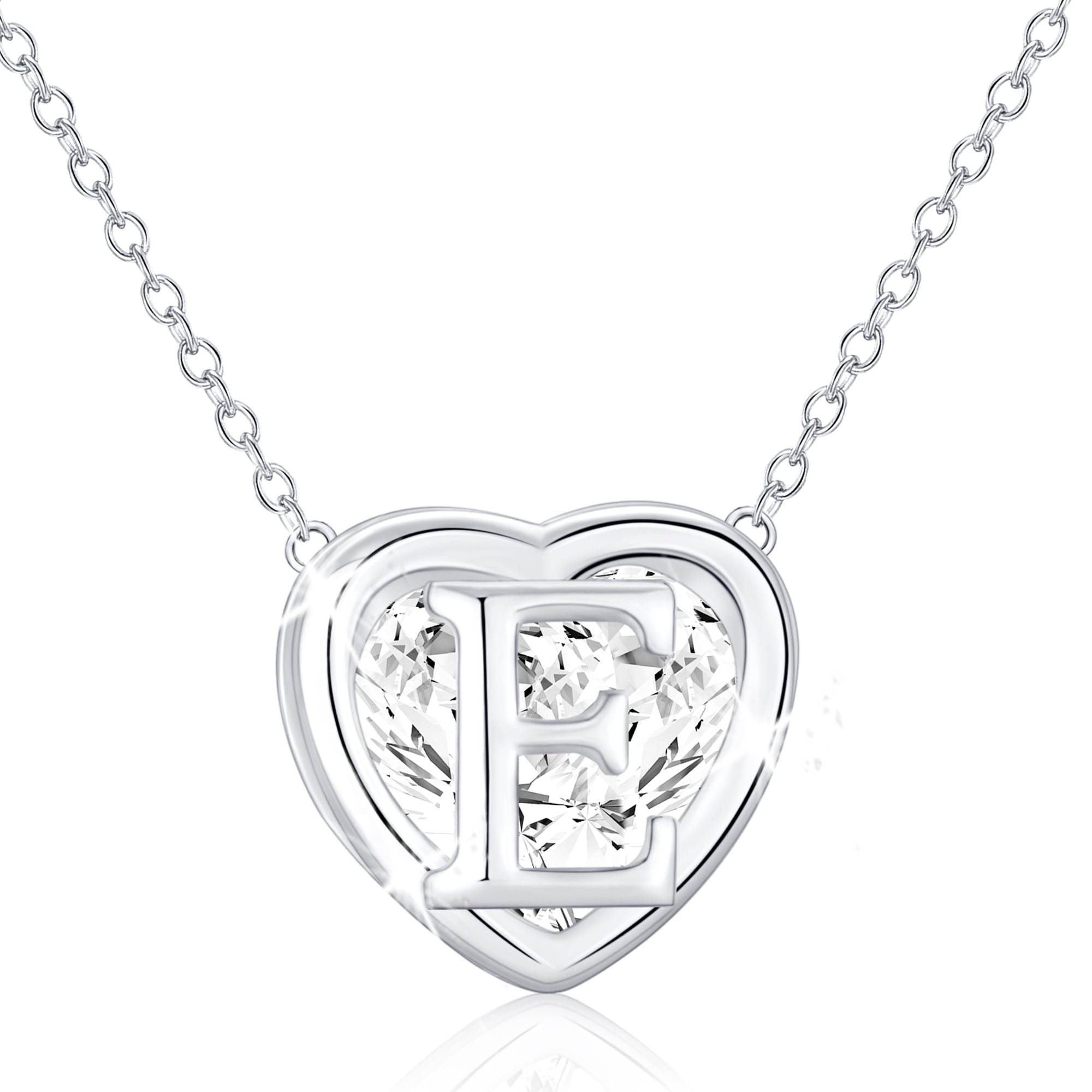 S925 Sterling Plated Heart Initial Necklaces for Women Girls CZ Letter J Pendant Chain Easter Basket Stuffers Jewelry Gifts Teen Her Mom Wife Adults Kids Age Ideas