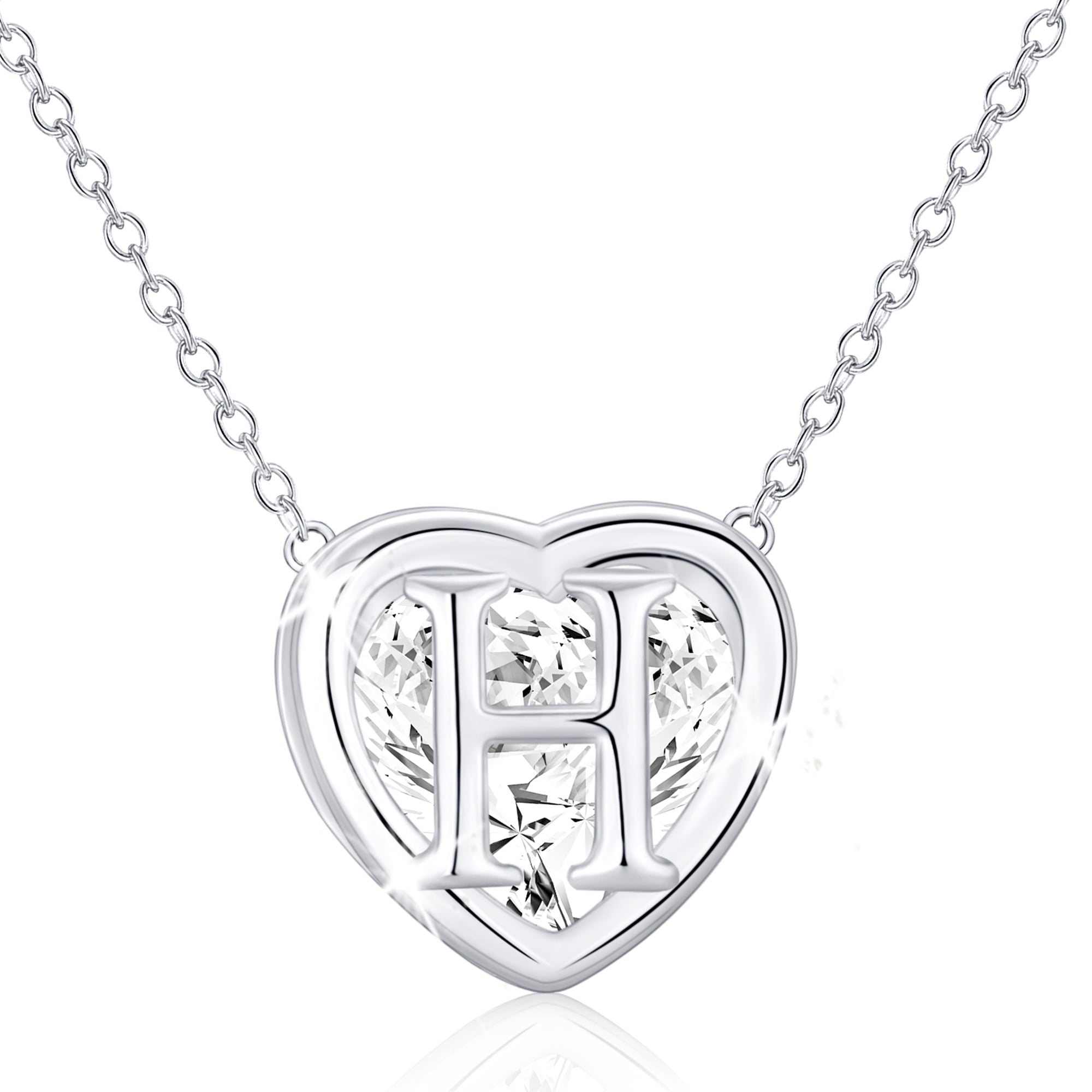 S925 Sterling Plated Heart Initial Necklaces for Women Girls CZ Letter J Pendant Chain Easter Basket Stuffers Jewelry Gifts Teen Her Mom Wife Adults Kids Age Ideas