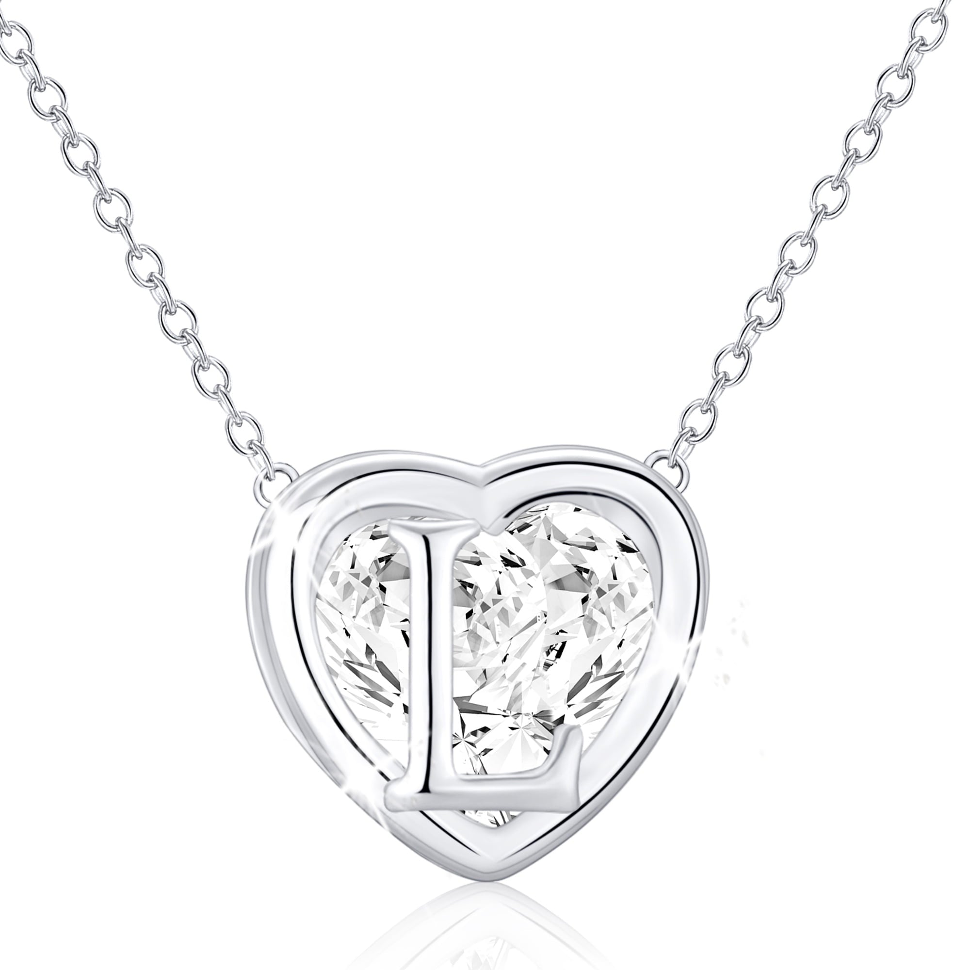 S925 Sterling Plated Heart Initial Necklaces for Women Girls CZ Letter J Pendant Chain Easter Basket Stuffers Jewelry Gifts Teen Her Mom Wife Adults Kids Age Ideas
