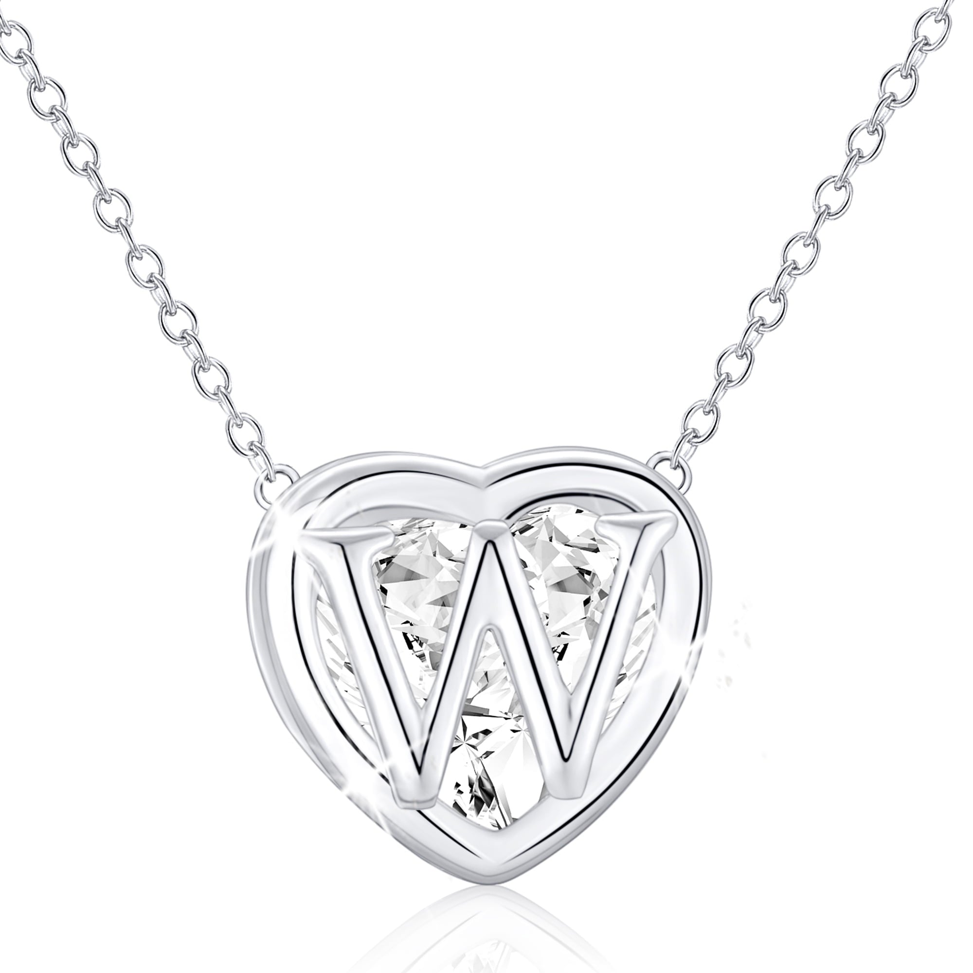 S925 Sterling Plated Heart Initial Necklaces for Women Girls CZ Letter J Pendant Chain Easter Basket Stuffers Jewelry Gifts Teen Her Mom Wife Adults Kids Age Ideas