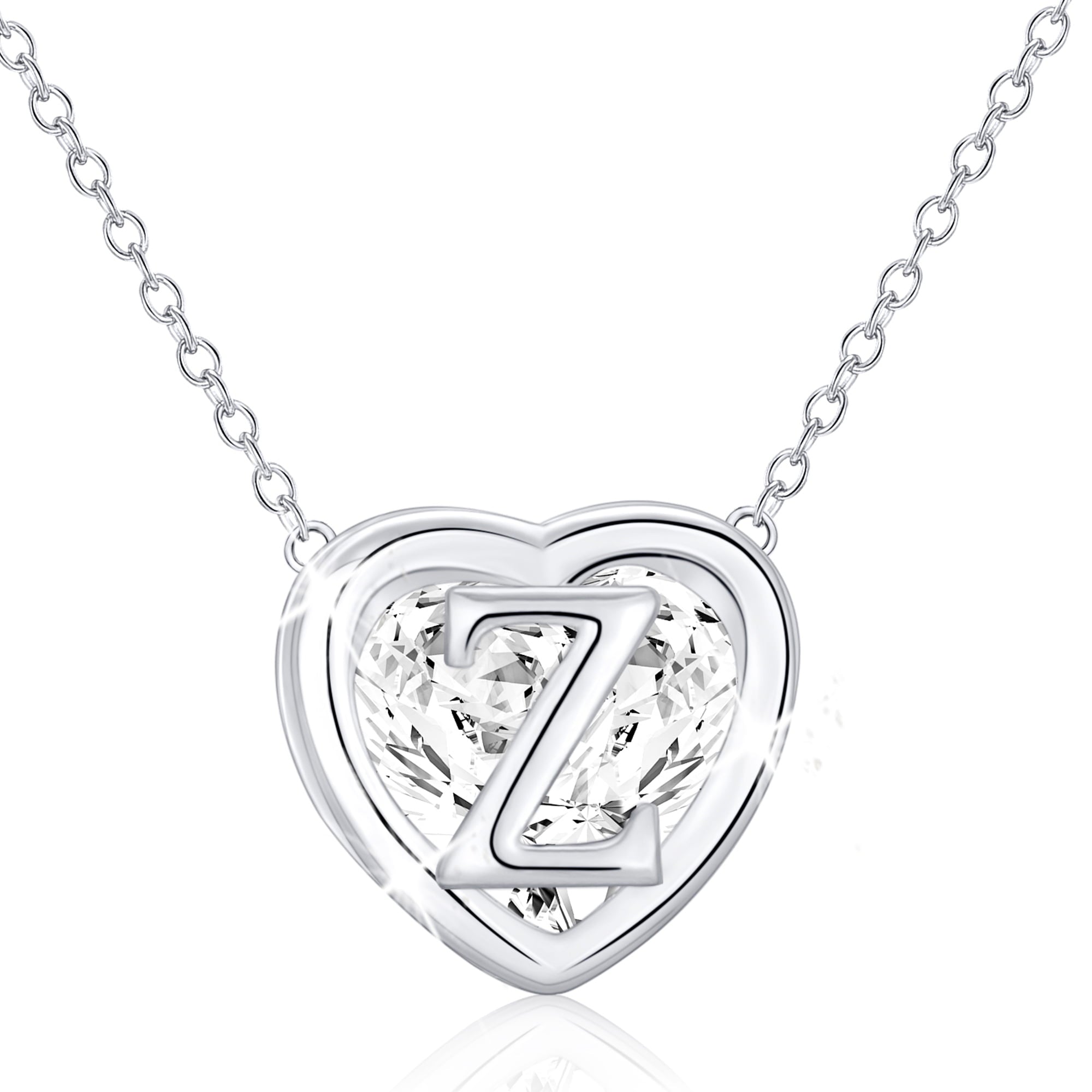 S925 Sterling Plated Heart Initial Necklaces for Women Girls CZ Letter J Pendant Chain Easter Basket Stuffers Jewelry Gifts Teen Her Mom Wife Adults Kids Age Ideas