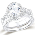 S925 Sterling Plated Oval Wedding Rings for Women CZ Eternity Band Engagement Rings Set Valentines Day Jewelry Gifts Her Mom Wife Girlfriend Adults Ideas