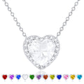 S925 Sterling Plated Heart Necklaces for Women Girls CZ April Pendant with Crystal Easter Basket Stuffers Jewelry Gifts Teen Her Adults Lady Girlfriend Kids
