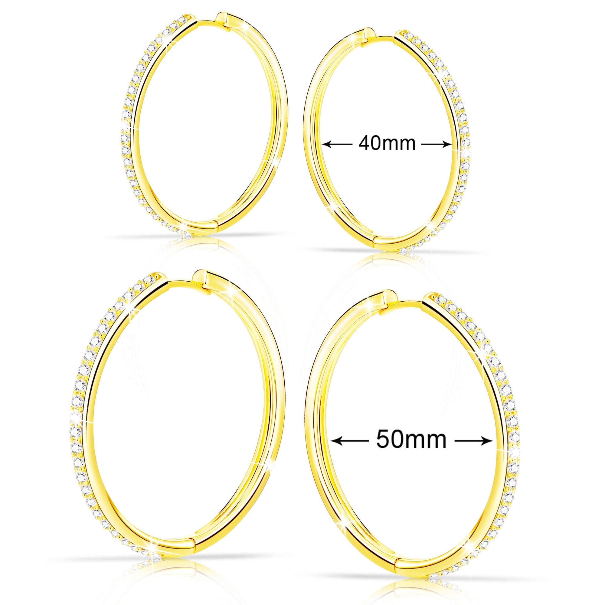 4 Pairs Hoop Earrings for Women CZ Small Huggie Cartilage Post Hypoallergenic Earrings Set for Multiple Piercing Valentines Day Jewelry Gifts Her Teen Mom Wife Lady Adults Ideas