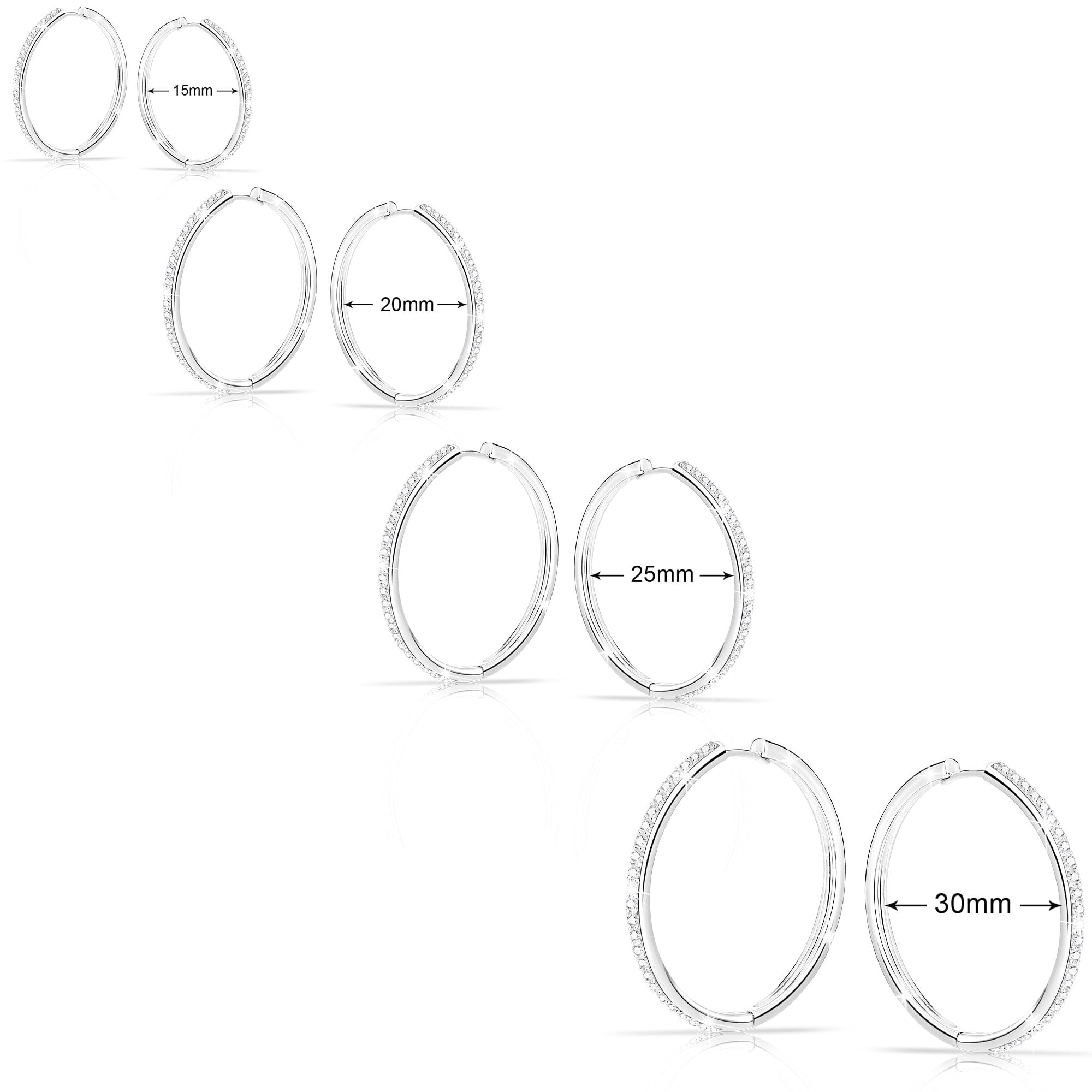 4 Pairs Hoop Earrings for Women CZ Small Huggie Cartilage Post Hypoallergenic Earrings Set for Multiple Piercing Valentines Day Jewelry Gifts Her Teen Mom Wife Lady Adults Ideas