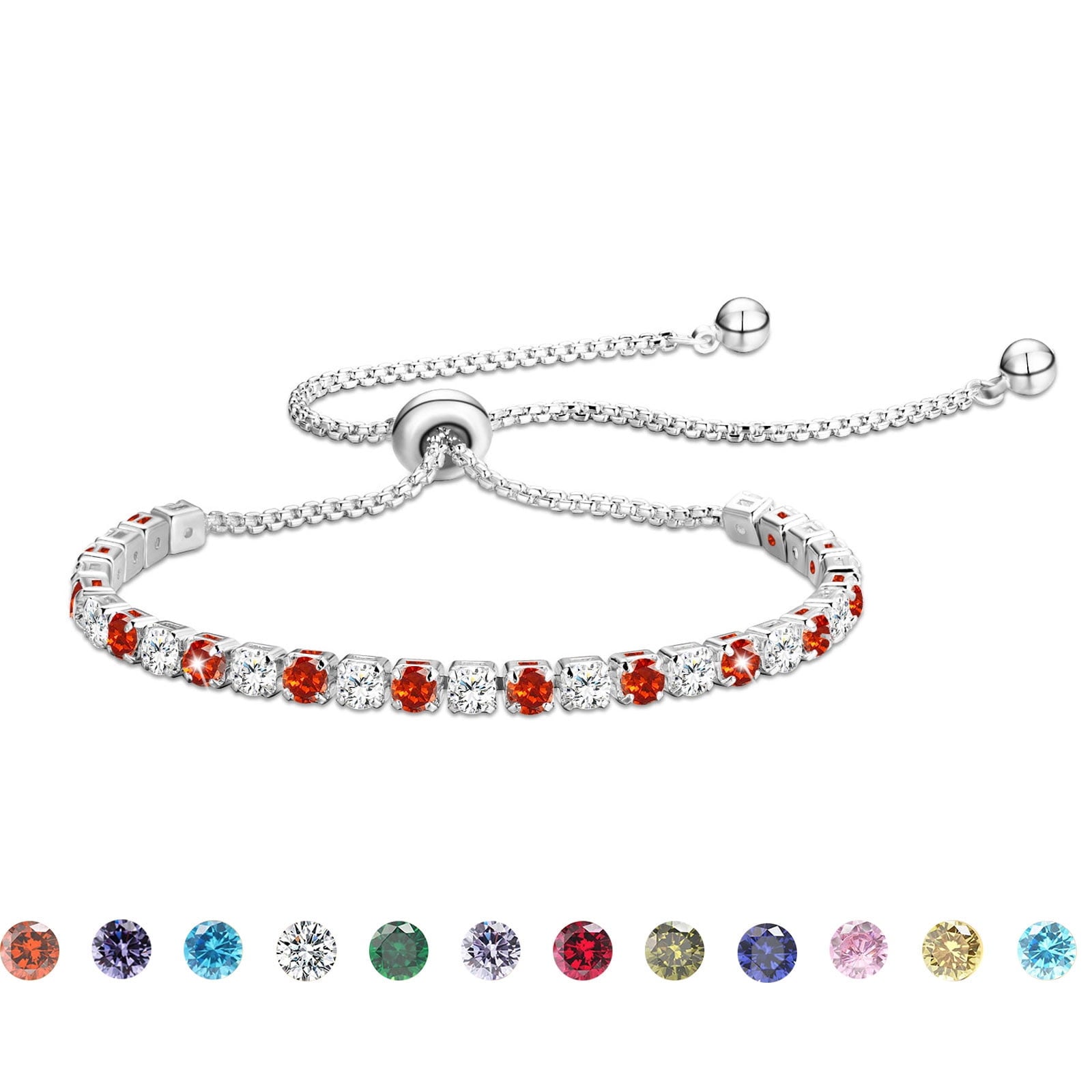 S925 Sterling Plated Tennis Bracelets for Women Girls CZ April Bracelets with Crystal Easter Basket Stuffers Jewelry Gifts Teen Her Wife Lady Adults Kids Ideas