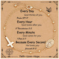 Rosary Beads Virgin Mary Cross Charm Bracelet for Women Kids Girls Teen Daughter Granddaughter Mom Wife Girlfriend Stuff Christian Catholic Jewelry Gifts for Women Girls Age