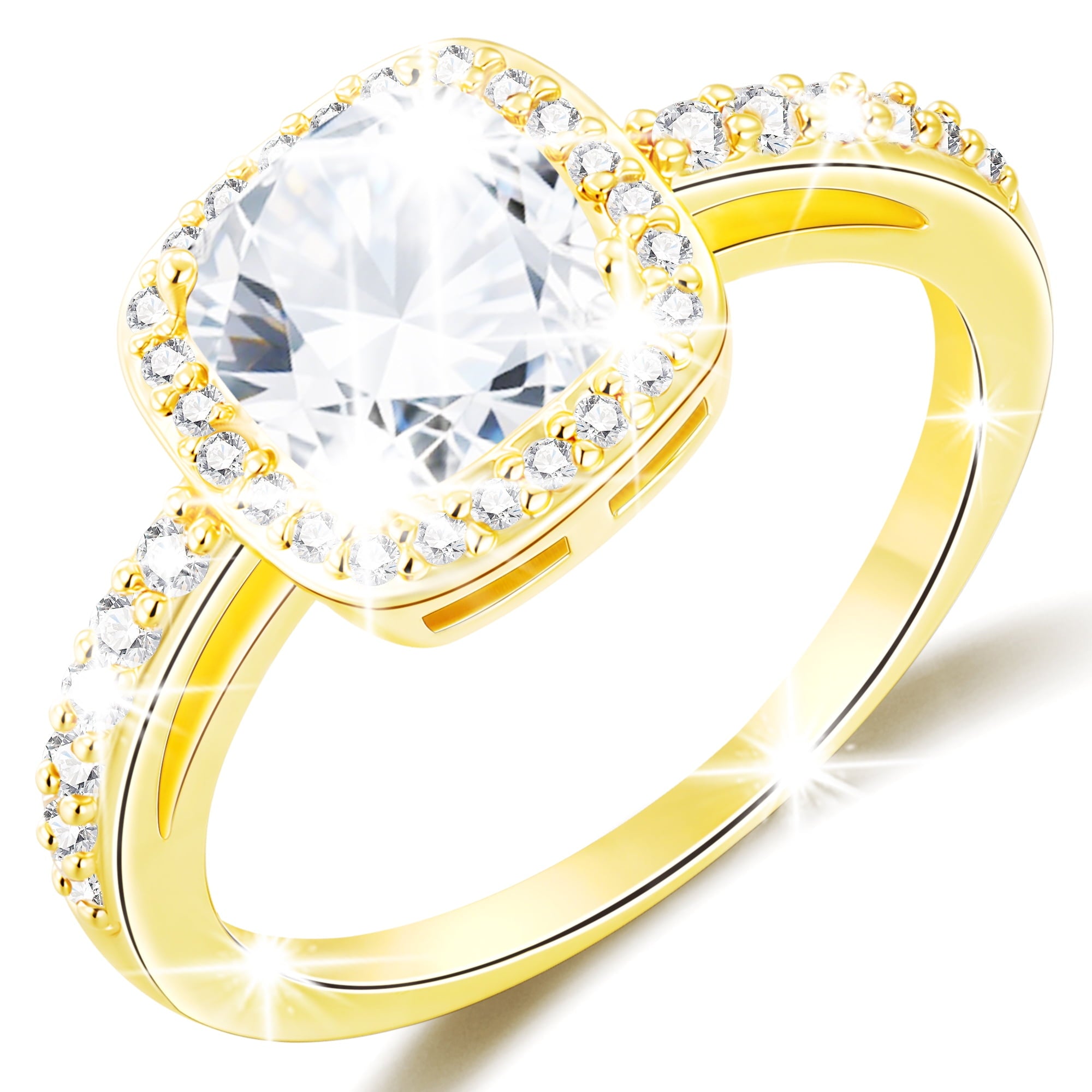S925 Sterling Plated Rings for Women CZ Eternity Wedding Band Engagement Rings Valentines Day Jewelry Gifts Her Girlfriend Wife Female Adults Teen Ideas