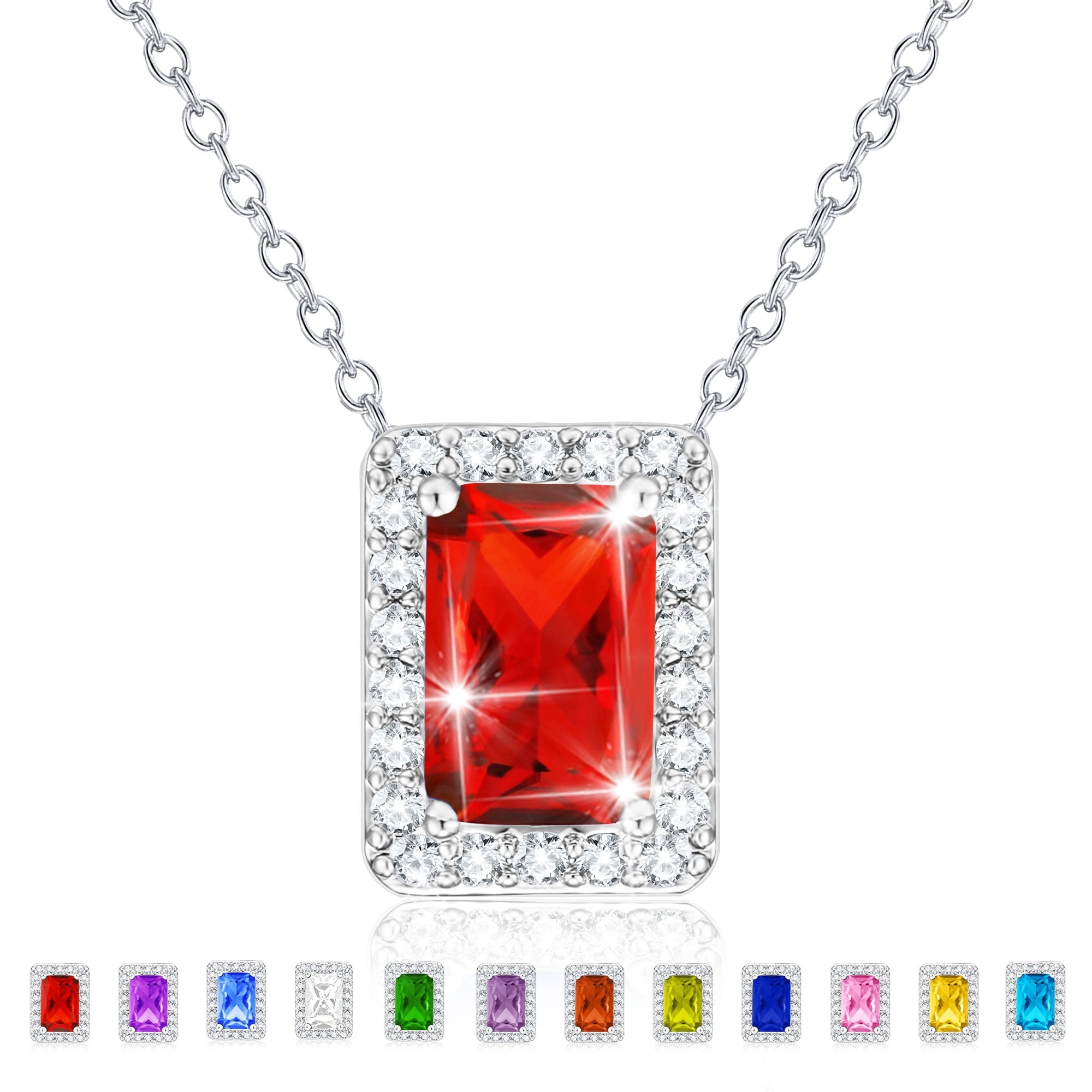 S925 Sterling Plated Heart Necklaces for Women Girls CZ April Pendant with Crystal Easter Basket Stuffers Jewelry Gifts Teen Her Adults Lady Girlfriend Kids