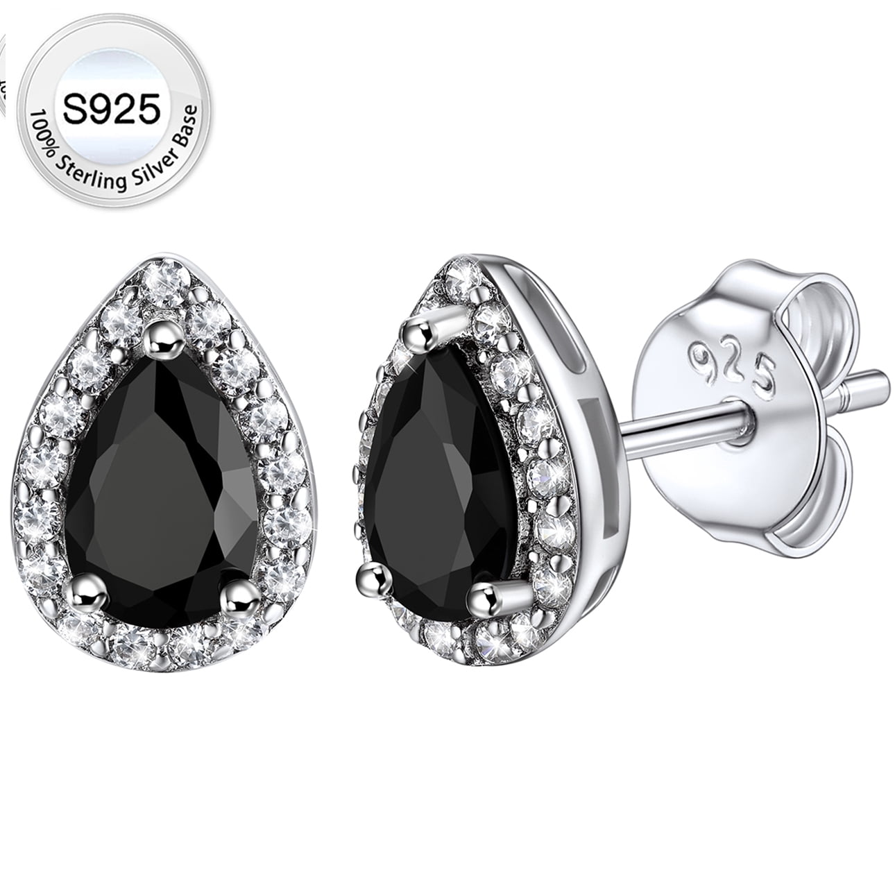 S925 Sterling Earrings Created Pink Tourmaline Stud Earrings October Round Jewelry Gifts for Valentines Day