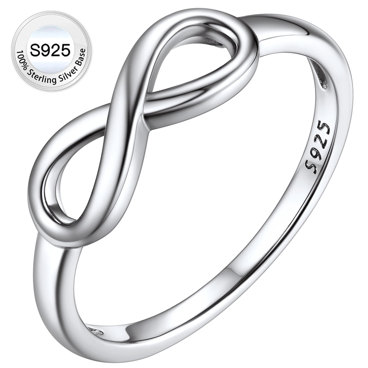 Created Diamond Engagement Rings for Women 925 Sterling Infinity Wedding Band Gifts Size 4-12