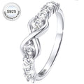 Created Diamond Engagement Rings for Women 925 Sterling Infinity Wedding Band Gifts Size 4-12