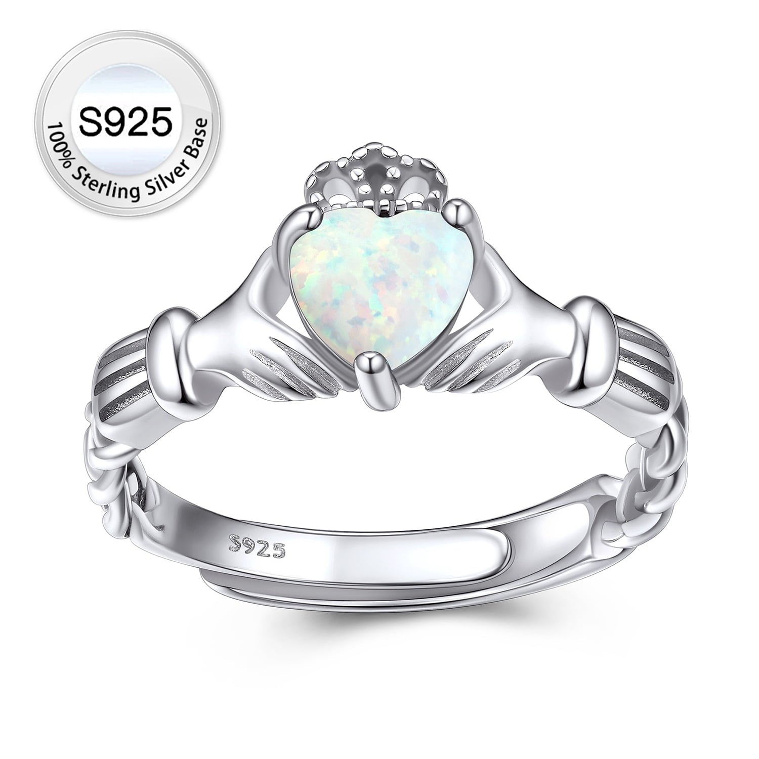 Infinity Celtic Knot Rings for Women 925 Sterling Heart Rings October Pink Tourmaline Rings for Mom Daughter Wife Girlfriend