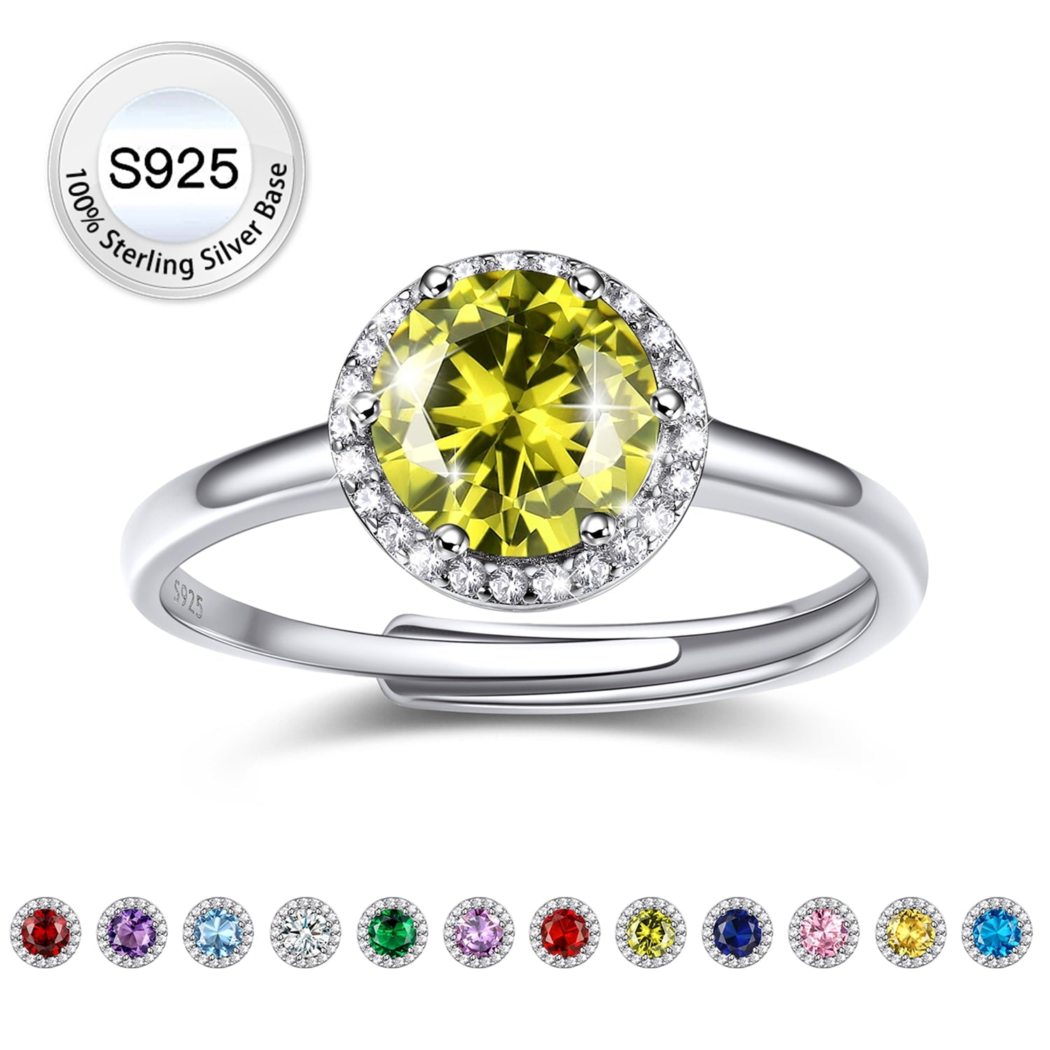 S925 Sterling Heart Rings for Women Sparkle Open Band Ring July Created Ruby Rings Size 6-12