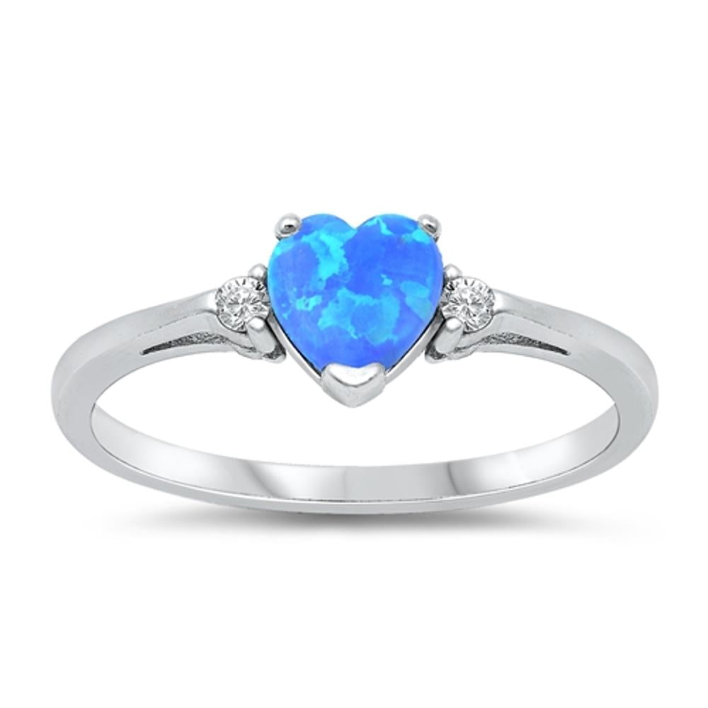 Sterling Simulated Emerald Heart Ring Ring Band Solid 925 Green CZ Female Size 6
