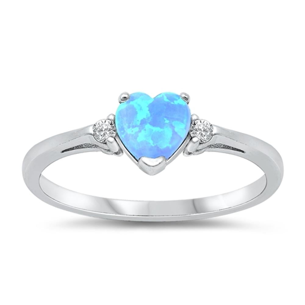 Sterling Simulated Emerald Heart Ring Ring Band Solid 925 Green CZ Female Size 6