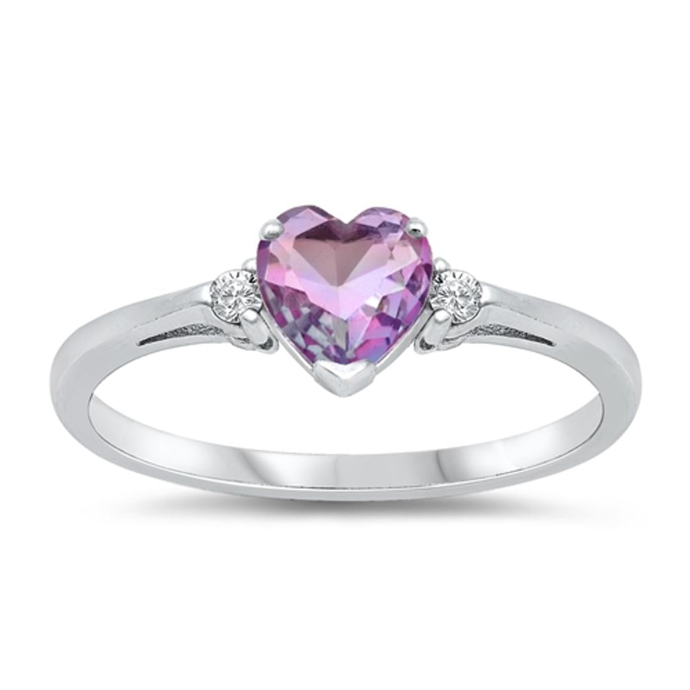 Sterling Simulated Emerald Heart Ring Ring Band Solid 925 Green CZ Female Size 6