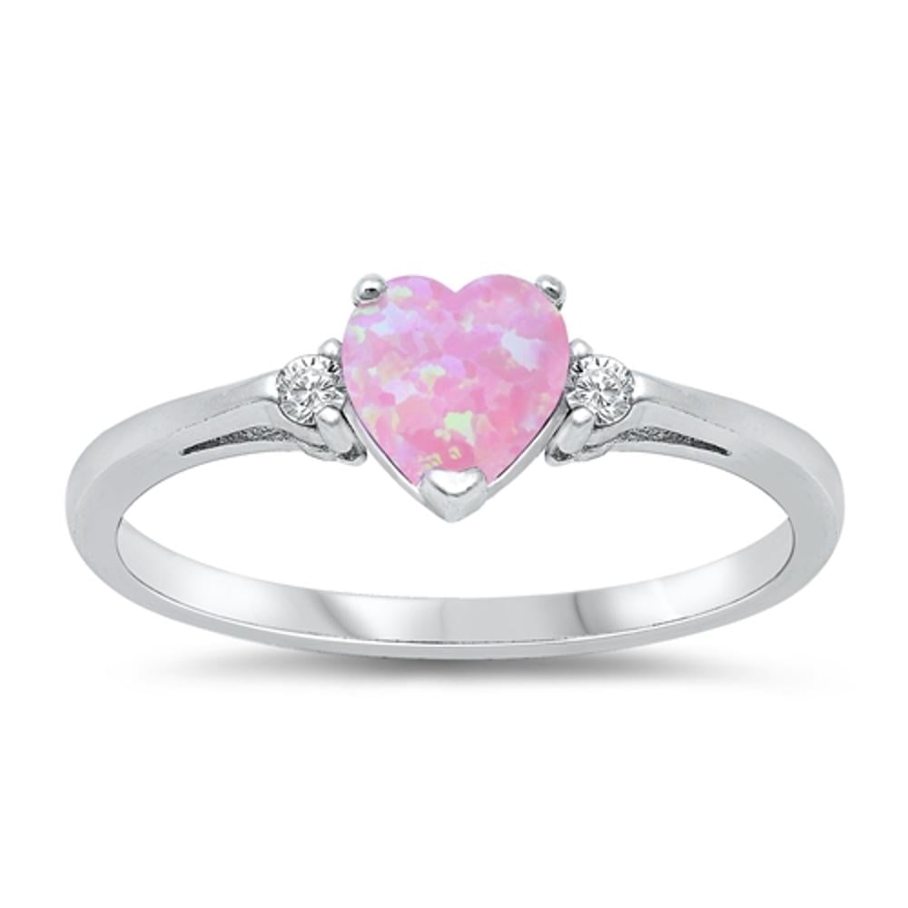 Sterling Simulated Emerald Heart Ring Ring Band Solid 925 Green CZ Female Size 6