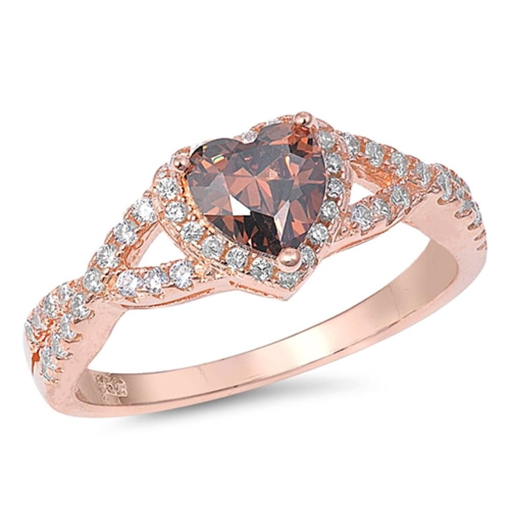 Heart Purple Simulated Amethyst Halo Infinity Knot Sterling Ring CZ Female Size 7