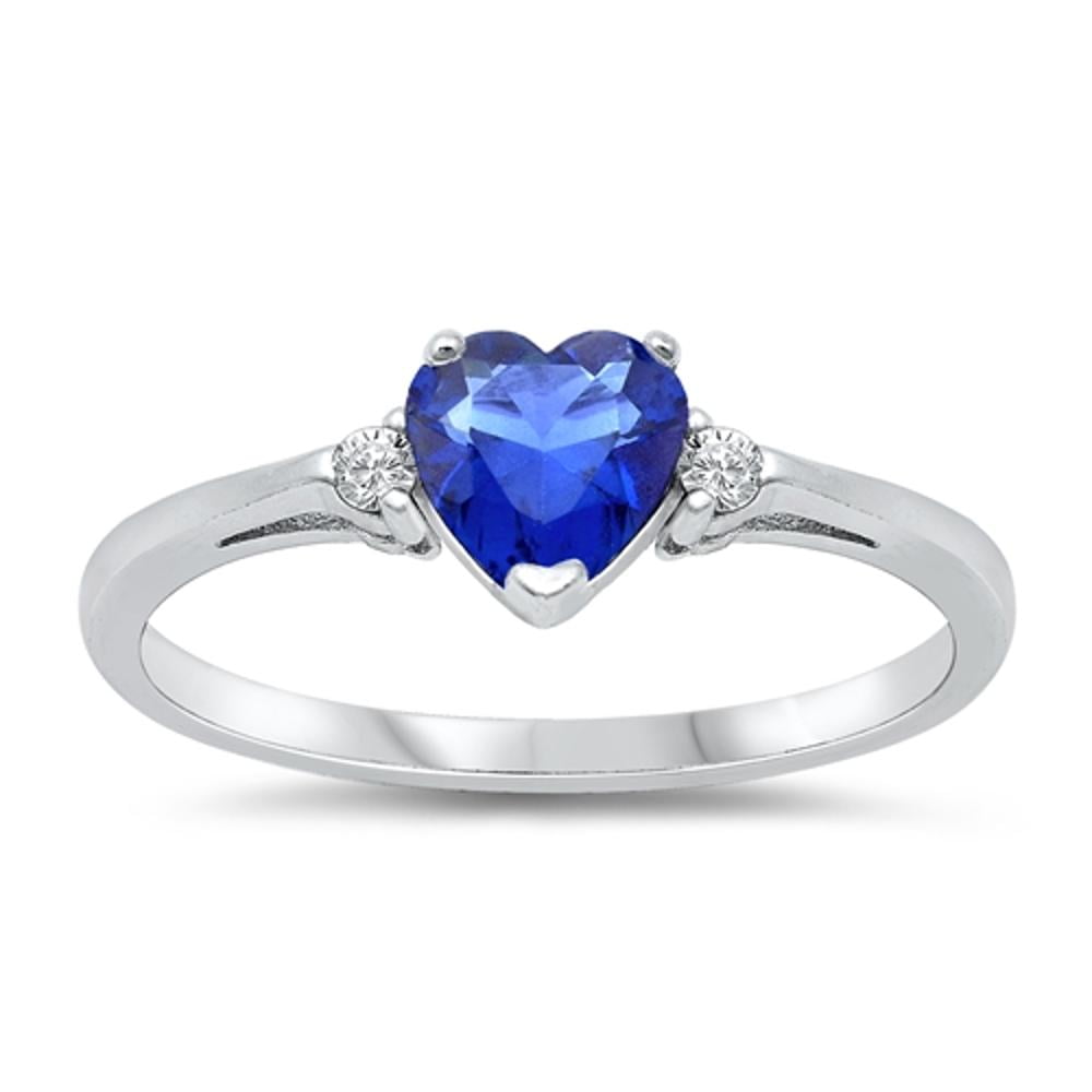 Sterling Simulated Emerald Heart Ring Ring Band Solid 925 Green CZ Female Size 6