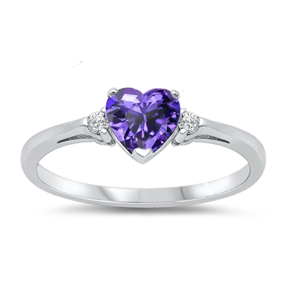 Sterling Simulated Emerald Heart Ring Ring Band Solid 925 Green CZ Female Size 6