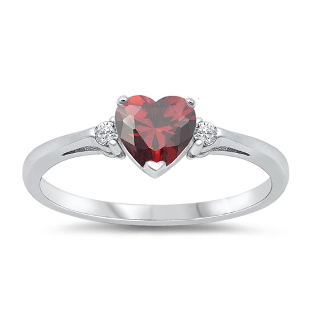 Sterling Simulated Emerald Heart Ring Ring Band Solid 925 Green CZ Female Size 6