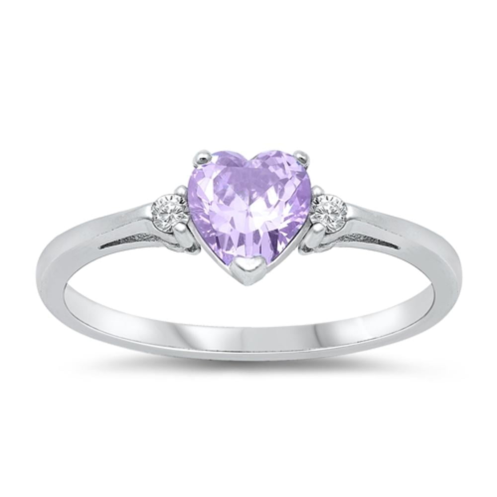 Sterling Simulated Emerald Heart Ring Ring Band Solid 925 Green CZ Female Size 6