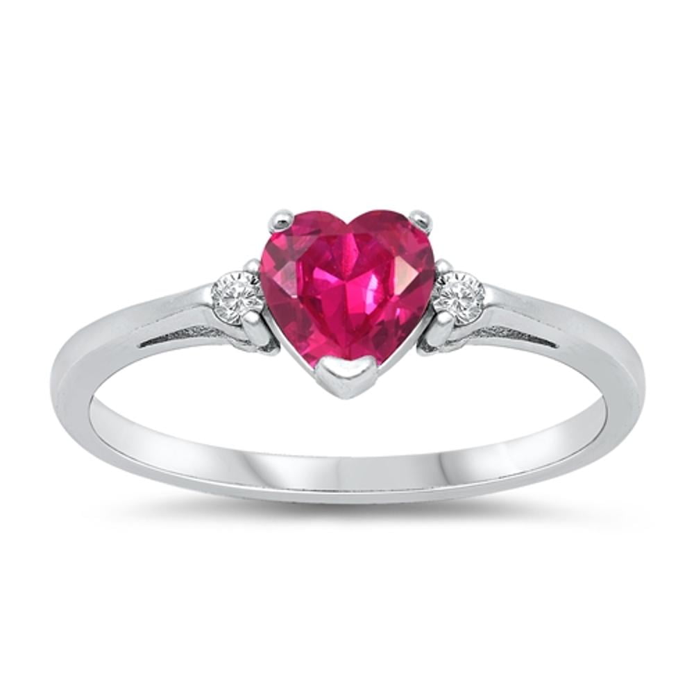 Sterling Simulated Emerald Heart Ring Ring Band Solid 925 Green CZ Female Size 6