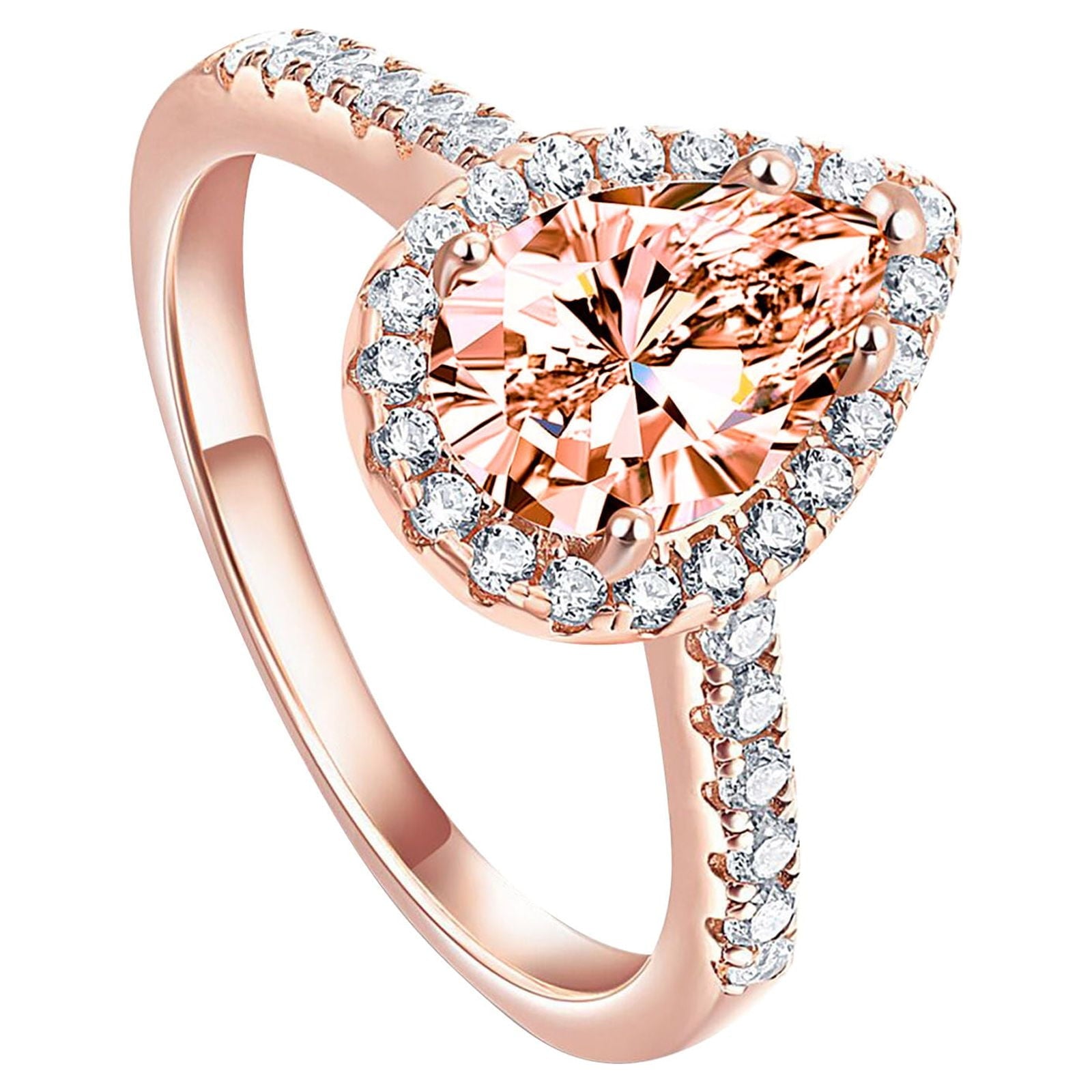 Women Ring Black Zircon Ring Ladies Jewelry Engaged Ring (Black,9)