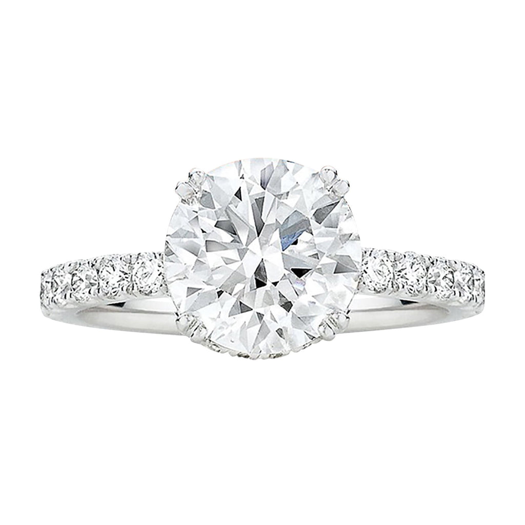 Women Round Diamond Zirconia Ring Ladies Jewelry Engaged Ring (,6)