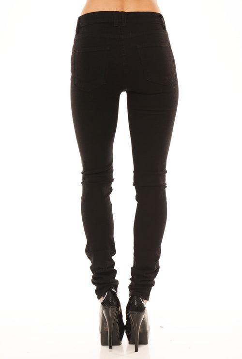 10″ Front Rise Skinnies - Black Denim