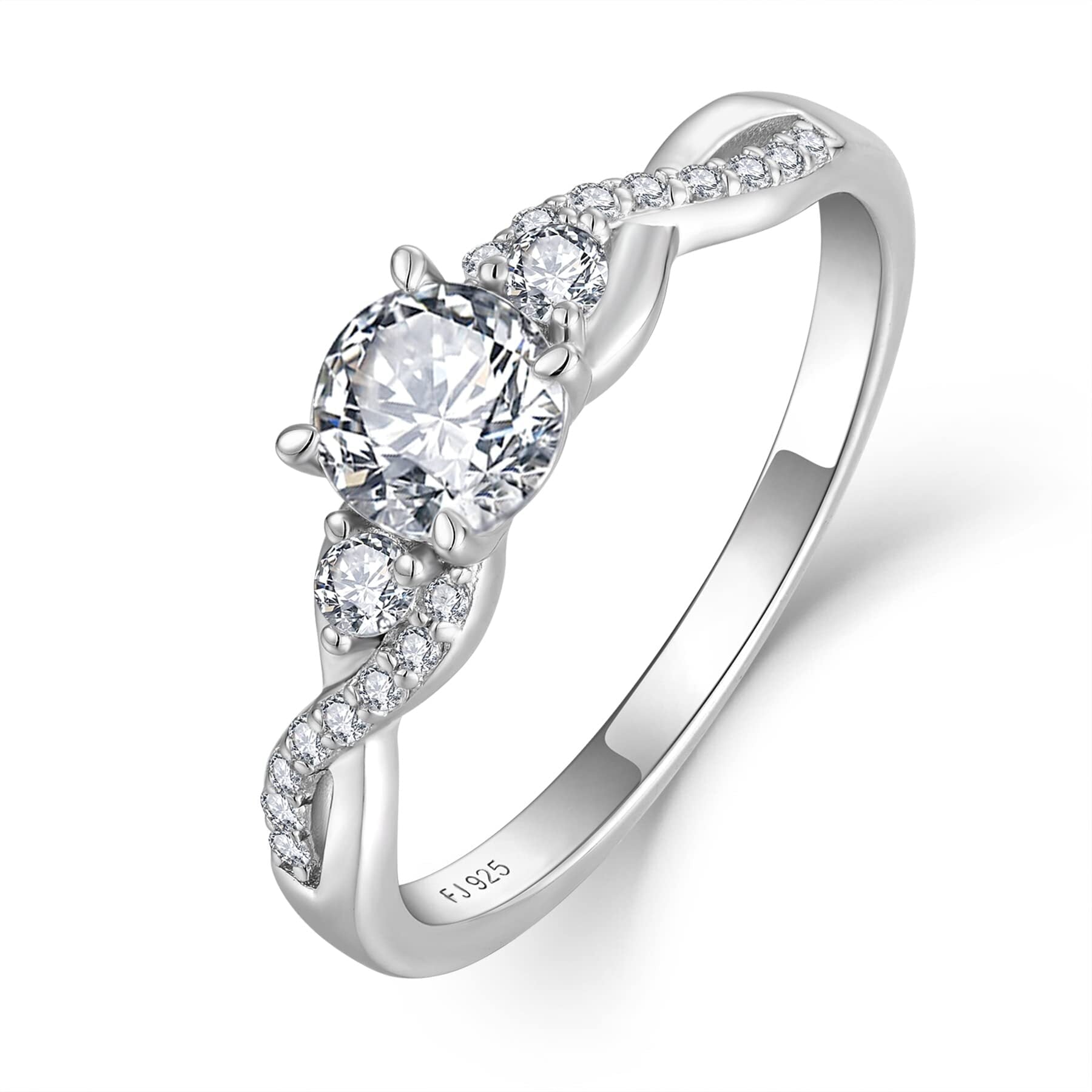 Ring for Her 925 Sterling Engagement Ring Wedding Eternity Ring for Women Size 10