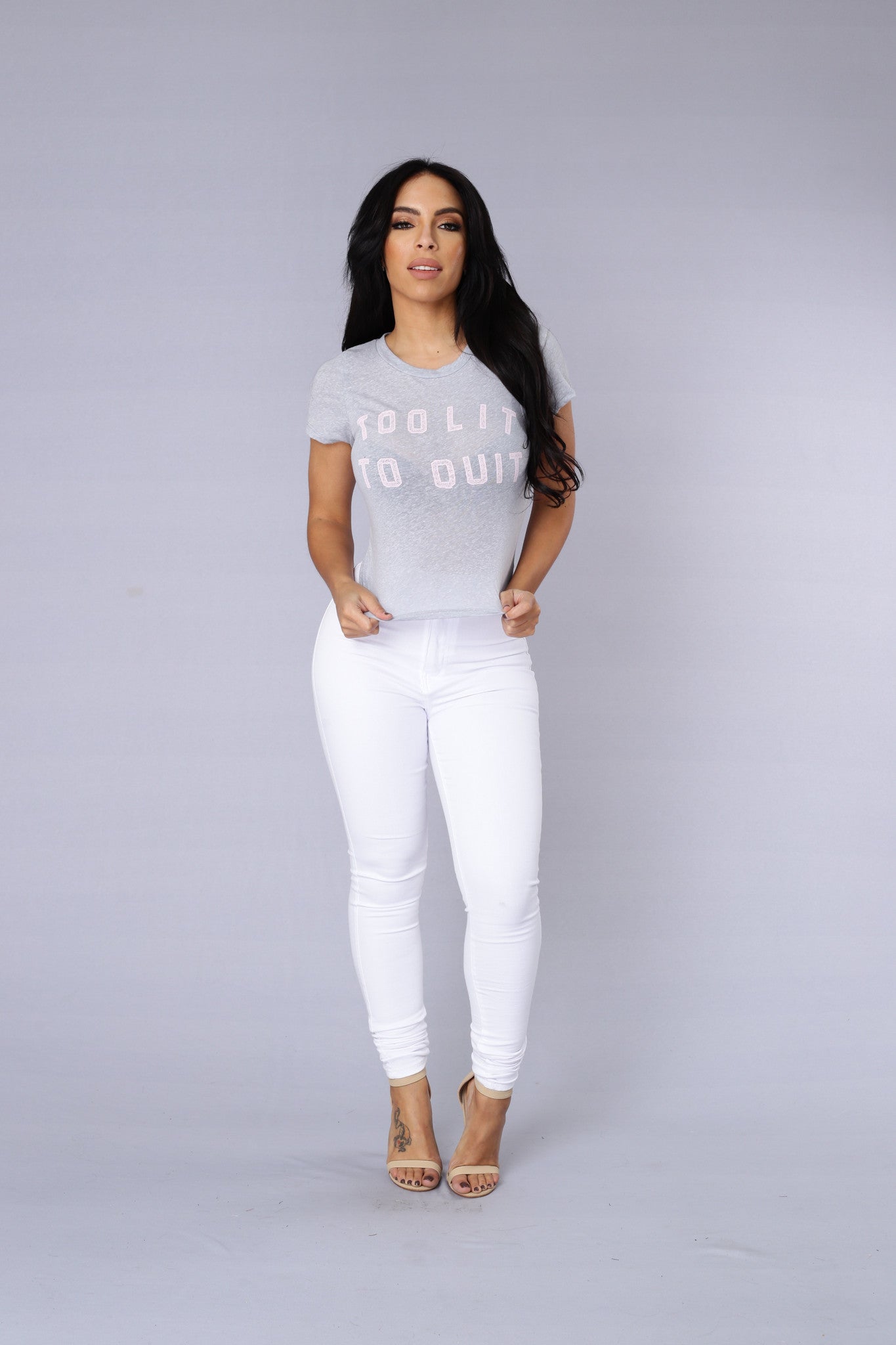 Too Lit To Quit Tee - Heather Grey