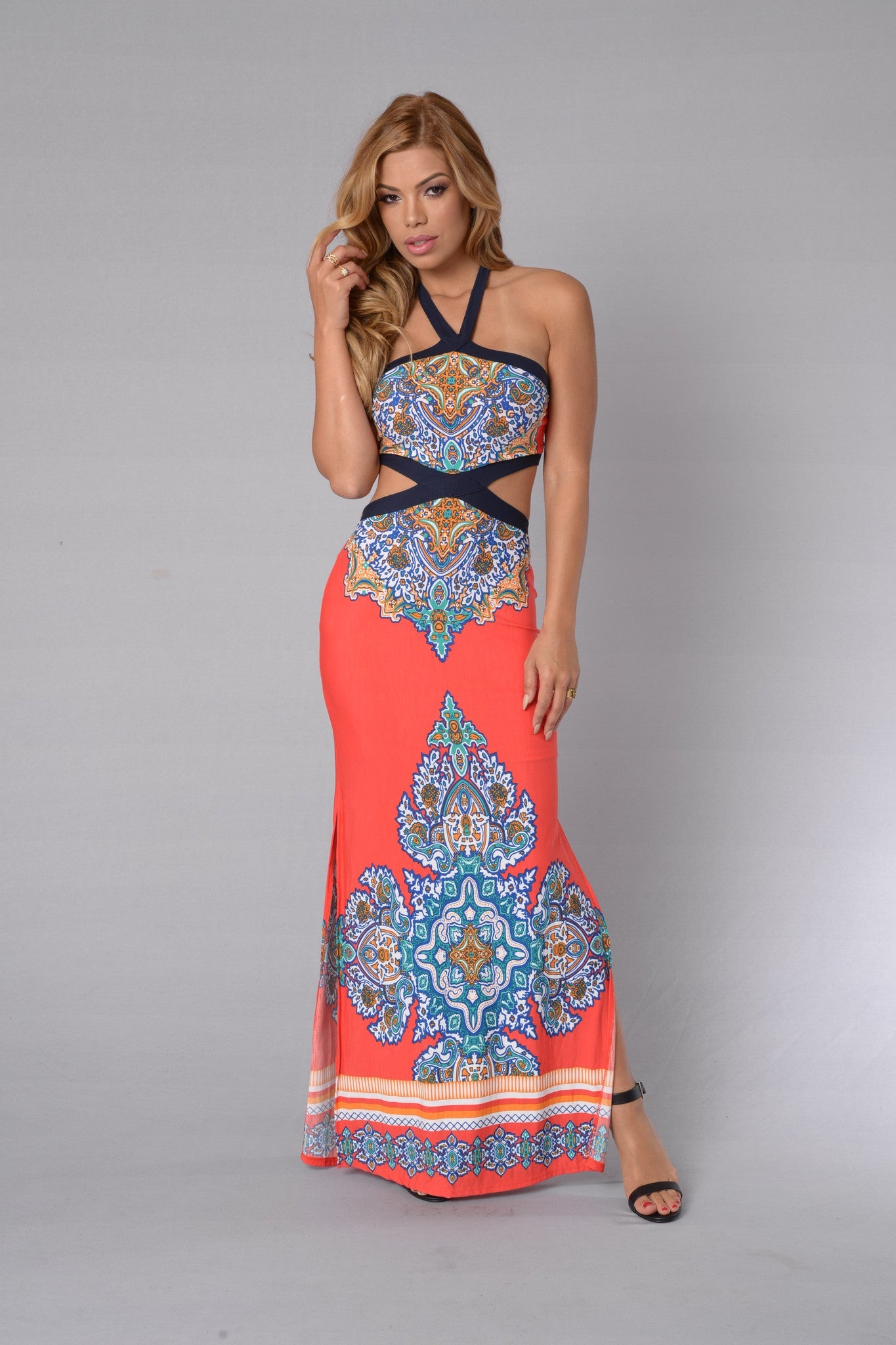 Crystal Persuasion Dress - Tomato