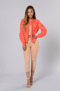 Picture Me Rollin' Jacket - Red Orange