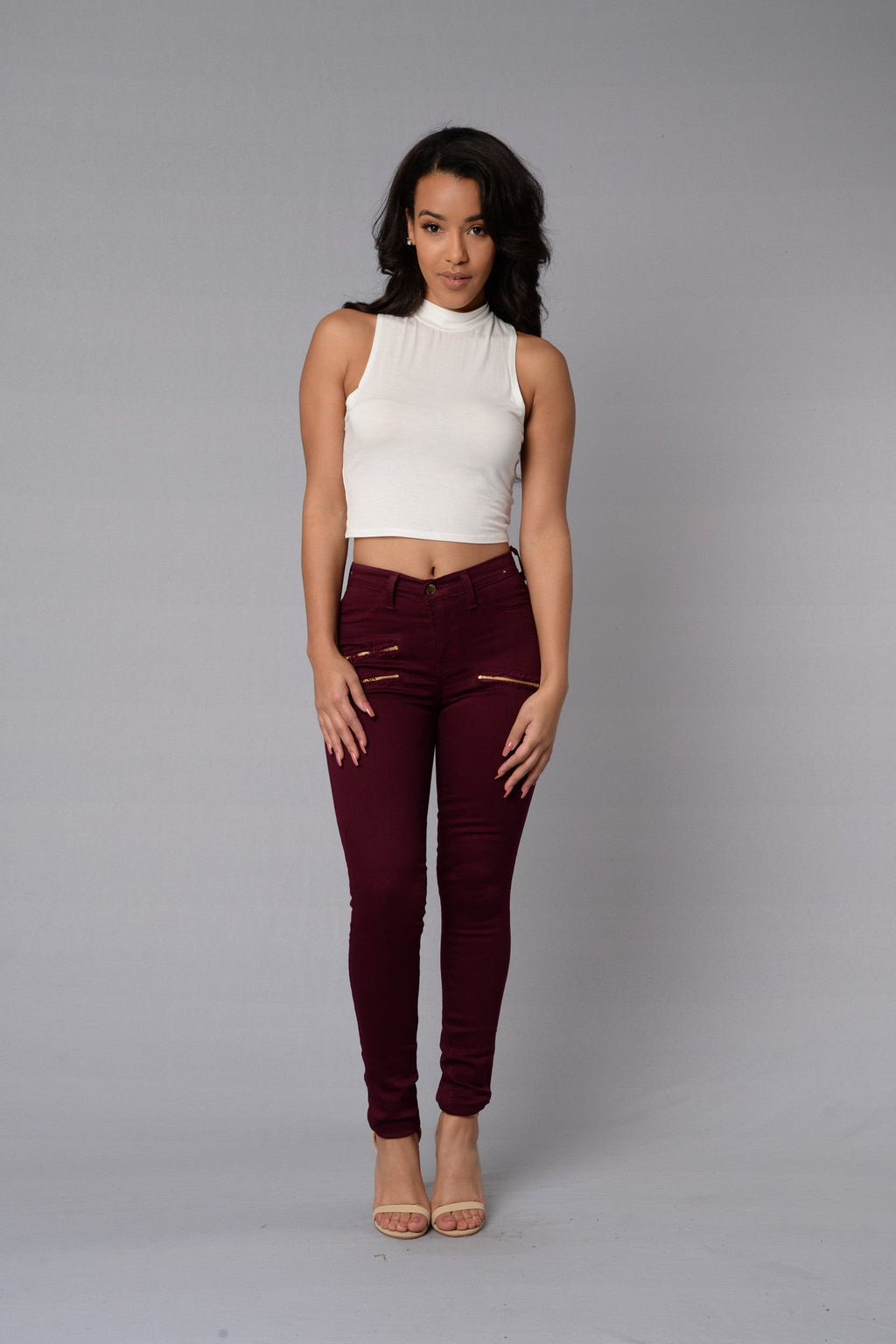 Zip Code Jeans - Burgundy